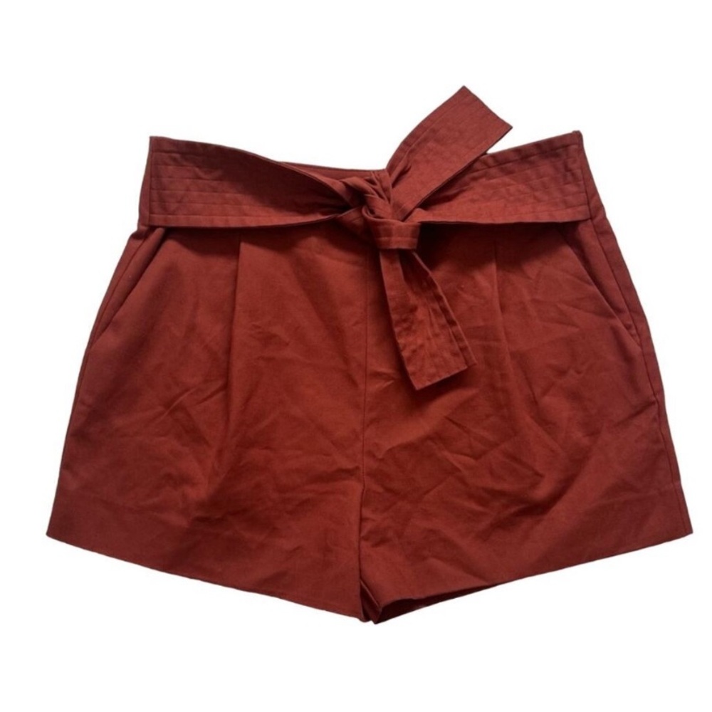 Marie Oliver Sz 4 Pixie Short Shorts Tie Waist A Line Pleated Clay Orange New